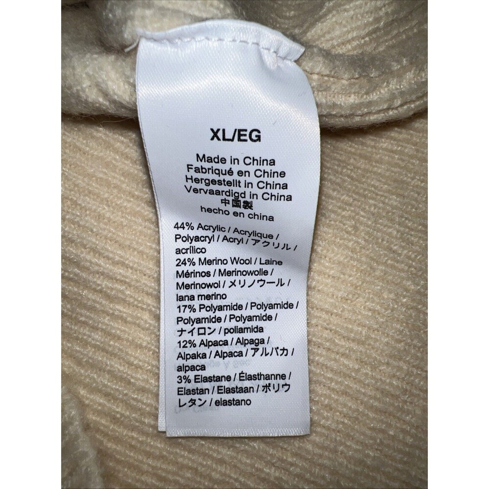 J Crew Womens Sweater XL Merino Alpaca Wool Blend Knit Buttons Light Yellow NEW - Picture 14 of 16